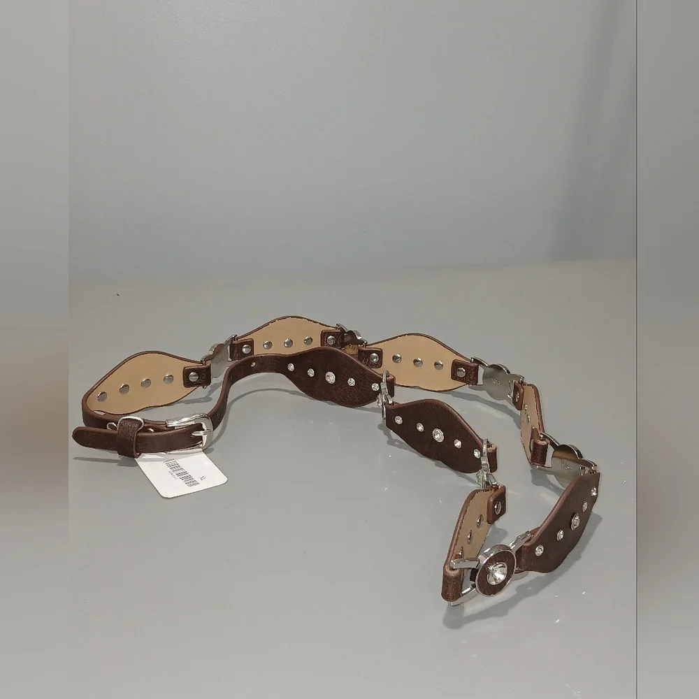 Fashion Woman Brown Belt with Rhinestone NWT - Picture 4 of 4